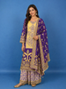 Dark Purple Crepe Anarkali Palazzo Salwar Suit
