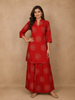 Maroon Mandala Print Design Cotton Palazzo  Salwar Suit