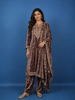 Brown Abstract Designed Velvet Salwar Suit