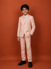 Light Peach Cotton Blend Coat Suit with Matching Tie Set