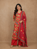 Red Floral Design Print Cotton Salwar Suit