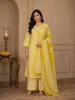 Yellow Floral Design Printed Cotton Salwar Suit
