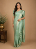 Light Green Floral Butta Woven Pure Kanchipuram Silk Saree With Zari Border