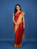 Red Floral Designed Soft Silk Saree