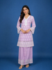 Lavender Floral Designed Cotton Salwar Suit