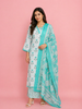 Light Blue Floral Designed Cotton Salwar Suit