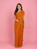 Mustard Yellow Stone Designed Georgette Fancy Saree