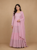 Pink Floral Designed Georgette Gown