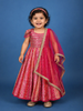 Queen Pink Floral Designed  Sequins Banarasi Gown Paired with Dupatta and Pant