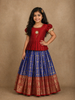 Royal Blue and Maroon Zari Woven Design Art Silk Kids Pattu Pavadai