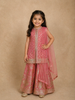 Dusty Pink Floral Zari Embroidered Design Tissue Kids Palazzo Suit with Dupatta