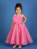 Pink Floral Design Satin Party Wear Frock