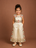 Ivory Raw Silk Jumpsuit Embellished with Floral Embroidery