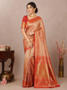 Mustard Pure Kanchipuram Bridal Silk Saree with Zari Brocade & Contrast Border
