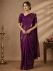 Deep Plum Purple Geometric Design Pure Kanchipuram Silk Saree
