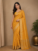 Mustard Yellow Butta Design Chiffon Saree