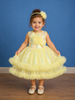 Pastel Yellow Sequins Design Net Layered Frock