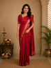 Classic Maroon Woven Gold Zari Border Silk Saree