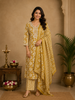 Mustard Floral Design Printed Cotton Salwar Suit