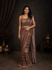 Multicolor Georgette Saree Adorned in Sequins with Blouse and Waist Belt