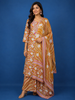 Brown Floral Designed Cotton Salwar Suit