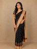 Black Leaf Designed Cotton Fancy Saree