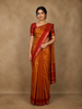Mustard Yellow Floral Butta woven Silk Saree