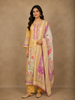 Yellow Floral Printed Cotton Salwar Suit With Dupatta