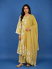 Olive Mustard Yellow Floral Design Printed Cotton Salwar Suit