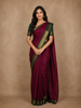 Dark Red Floral Butta Motif Cotton Saree