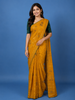 Mustard Yellow Butterfly Printed Chiffon Saree