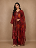 Maroon Floral Design Organza Salwar Suit