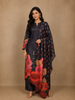 Dark Aubergine Floral Design Printed Salwar Suit