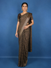 Coffee Brown Floral Design Antique gold zari border Chandheri Cotton Saree