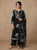 Black Floral Printed Cotton Salwar Suit