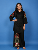 Black Floral Embroidered Cotton Salwar Suit