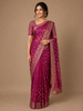 Magenta Pink Floral Design Silk Cotton Saree