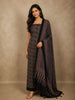 Classic Black Traditional Paisley Printed Design Cotton Unstitched Salwar Material with Dupatta
