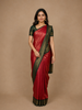 Red Geometric Design Semi Silk Saree