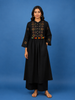 Black Floral Embroidered Cotton Palazzo Salwar Suit