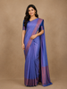 Bright Lilac Plain Semi Silk Saree with Contrast Copper Zari Border