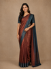 Maroon Geometric Woven Design Tussar Silk Saree With Contrast Border