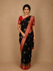 Black Butta Woven Design Semi Banarasi Silk Saree