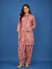 Onion Pink Floral Printed Cotton Salwar Suit
