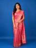 Pink Floral Design Banarasi Silk Saree