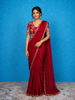 Reddish Pink Chiffon Georgette Saree with Embroidery Border and Velvet Designer Blouse