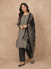 Ivory Straight Cut Salwar Suit for Girls Adorned with Scallop Shells Design and Paired with Dupatta