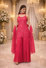 Queen Pink Floral Sequins Design Georgette Sharara Set