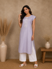 Lavender Floral Designed Cotton Kurti
