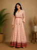 Pink Long Kurti Adorned in Floral Prints